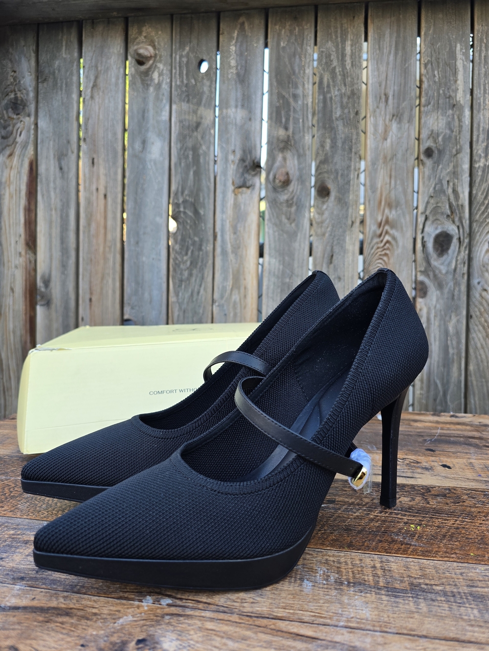 Cozy Island Black Mary Jane Pointed Toe Stiletto Pumps Heels Size 10 - Picture 3 of 10